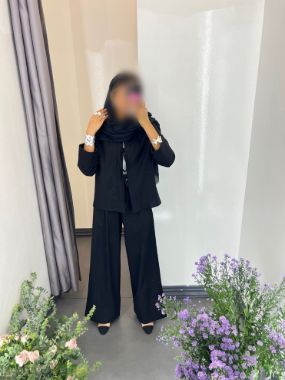 هانیران ست کت و شلوار آستین پاکتی مشکی