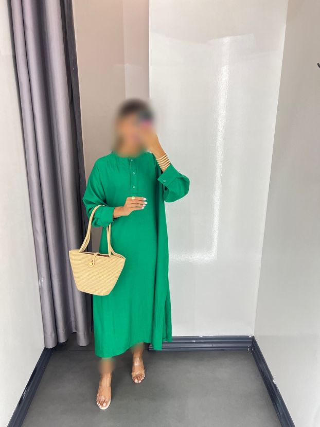 هانیران کفتان بلند سه دکمه سبز