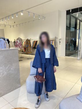 هانیران ست کت شلوار ژاکارد سوزن دوزی سورمه ای