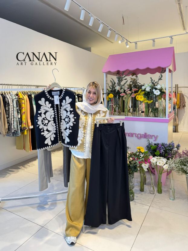 هانیران ست وست شلوار گلدوزی مشکی