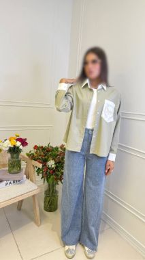 ساراچ شومیز دو رنگ طرح اسب سبز