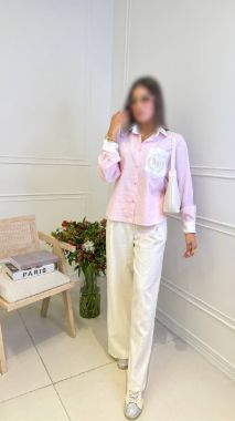 ساراچ شومیز دو رنگ طرح اسب سبز