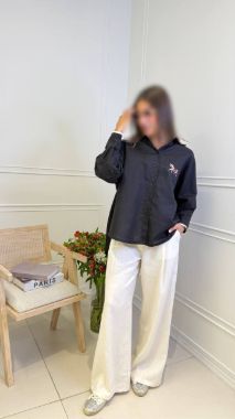 پونژه horse shirt  شومیز مشکی