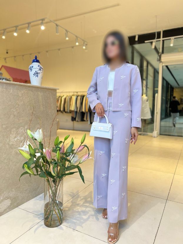 سدره کت شلوار S بالدار یاسی