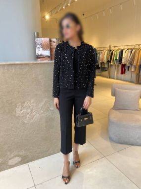 سروری کت شلوار آویزدار مشکی