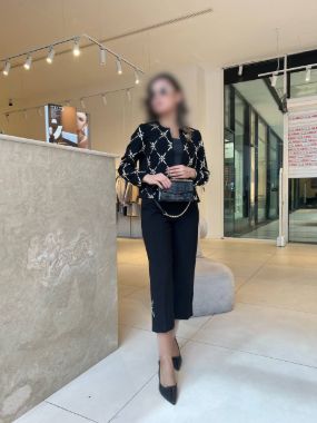 سروری کت شلوار گل شامپیانی مشکی 