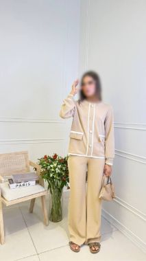 بپوشش ست کایلی آستین بلند کرم 