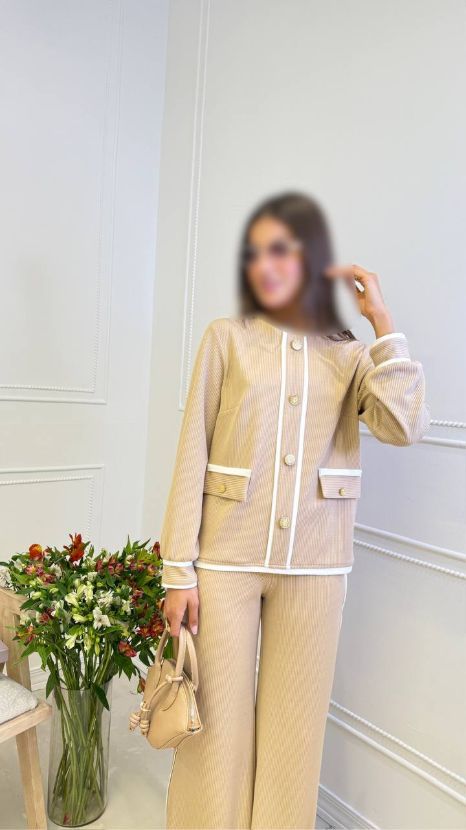 بپوشش ست کایلی آستین بلند کرم 