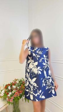 بیسادی پیراهن صدفی گل سورمه ای 