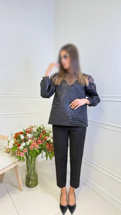 نیز بلوز اورگانزا مشکی