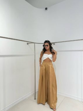 بپوشش شلوار سیلا کرم طلایی