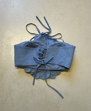 کراپ گل برجسته لینن گل باز