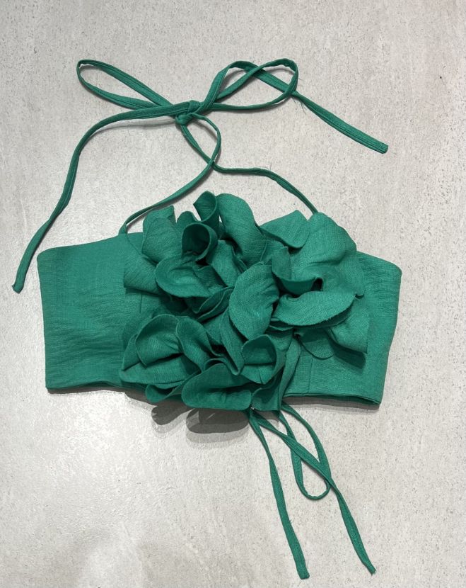 کراپ گل برجسته لینن