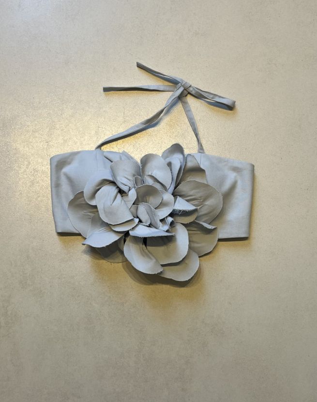 کراپ گل برجسته لینن