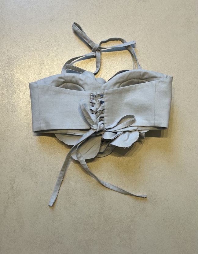 کراپ گل برجسته لینن