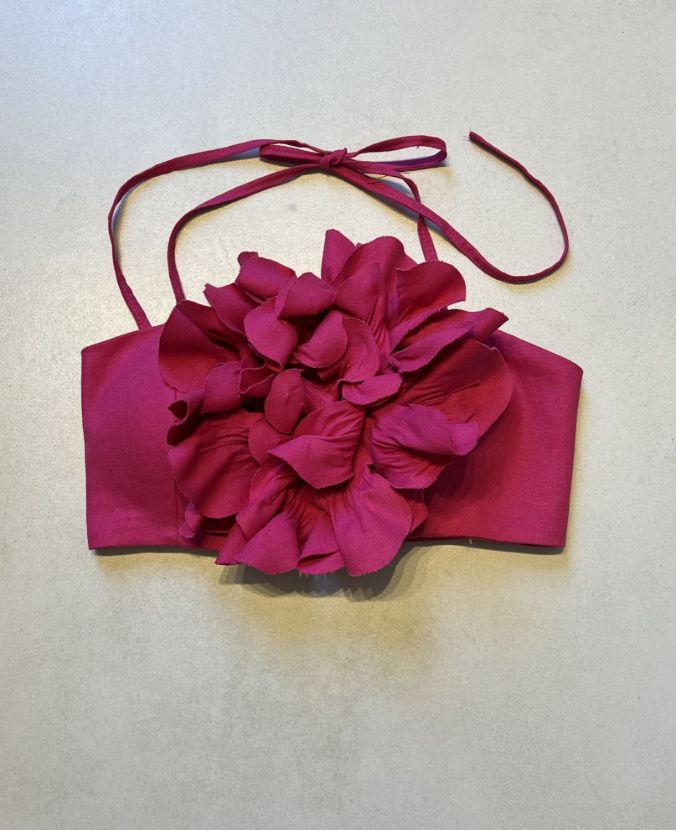 کراپ گل برجسته لینن