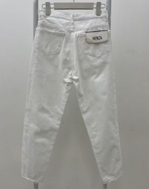 شلوار جین سفید زاپدار جدید