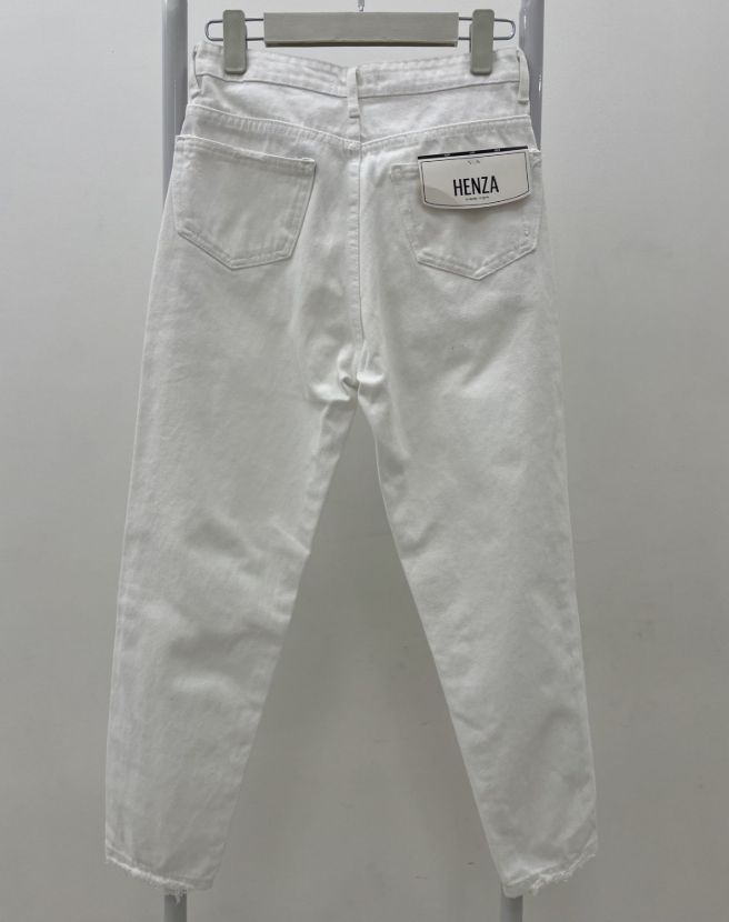 شلوار جین سفید زاپدار جدید