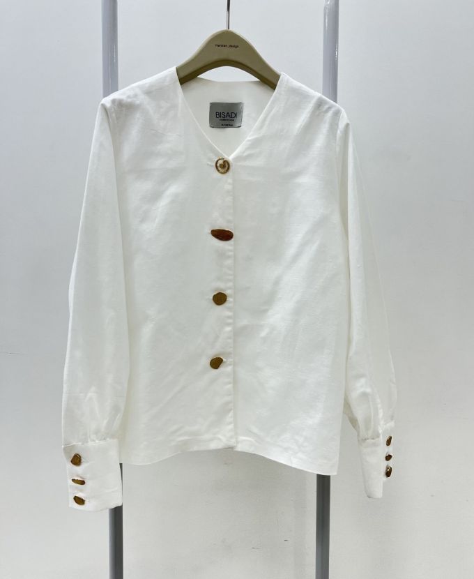 بیسادی شومیز لینن دکمه