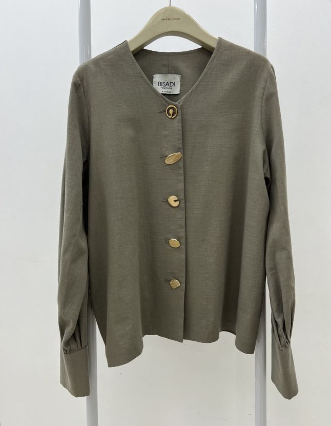 تصویر بیسادی شومیز لینن دکمه