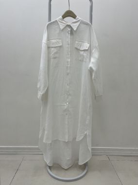 هانیران مانتو لینن بلند دو جیب