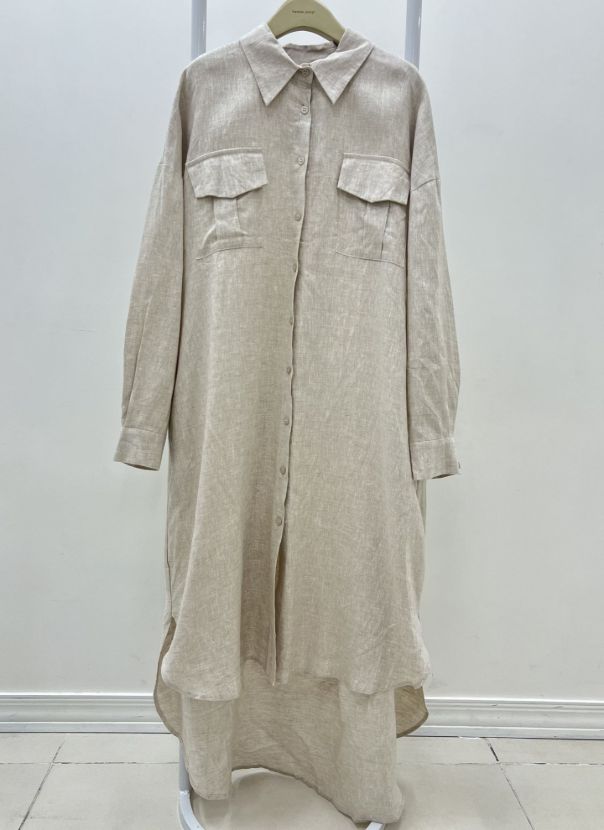 هانیران مانتو لینن بلند دو جیب