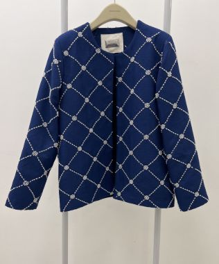 بیسادی کت سورمه ای مرواریدی