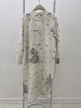 سولوند کت بلند لینن کنفی سوزندی سفید