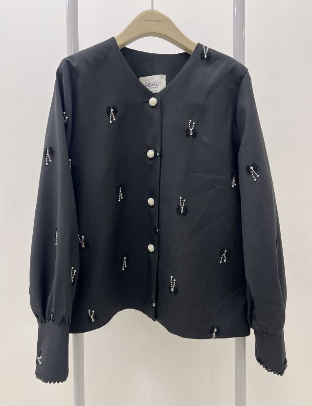 بیسادی شومیز نقره ای مرواریدی