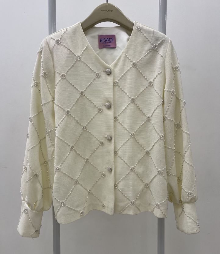 بیسادی شومیز مروارید شیری لوزی