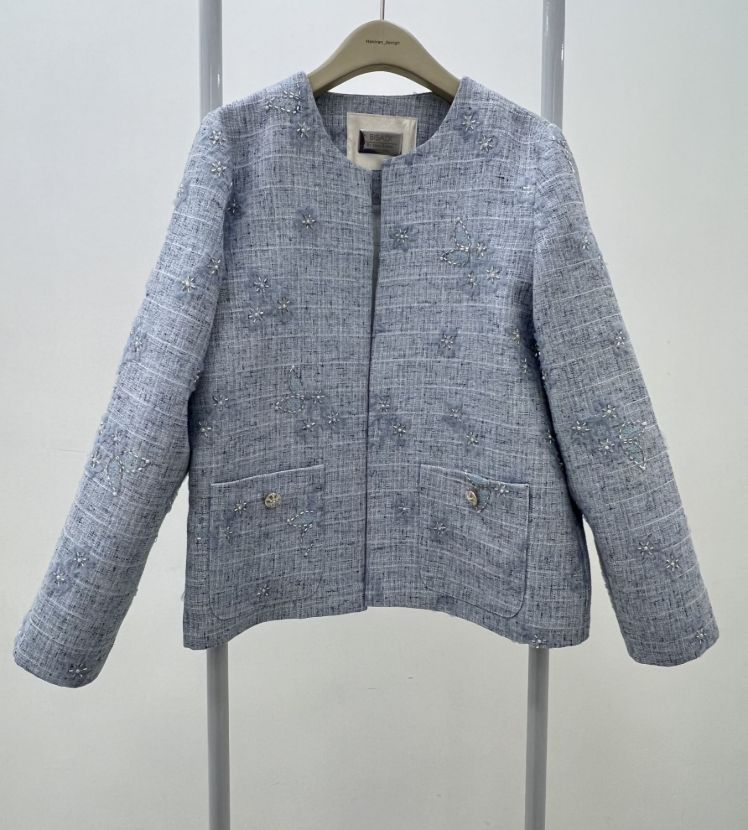 بیسادی کت گل حریر طوسی