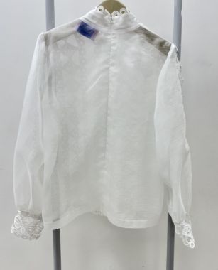 بیسادی شومیز سفید خامه دوزی