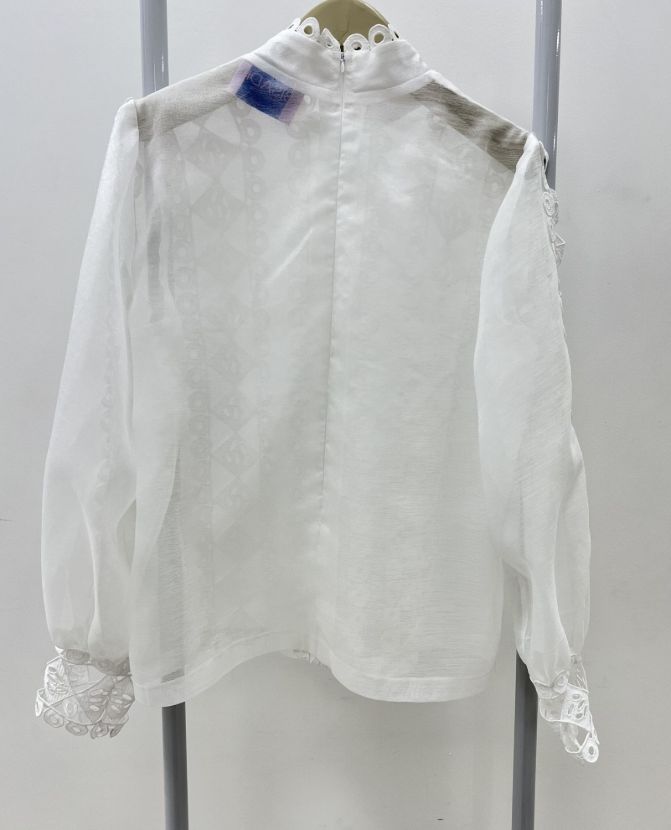 بیسادی شومیز سفید خامه دوزی