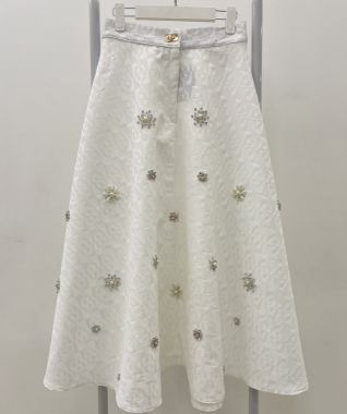 شهرابی دامن ژاکارد جواه دوزی سفید