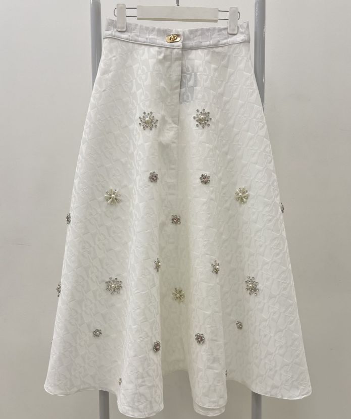 شهرابی دامن ژاکارد جواه دوزی سفید