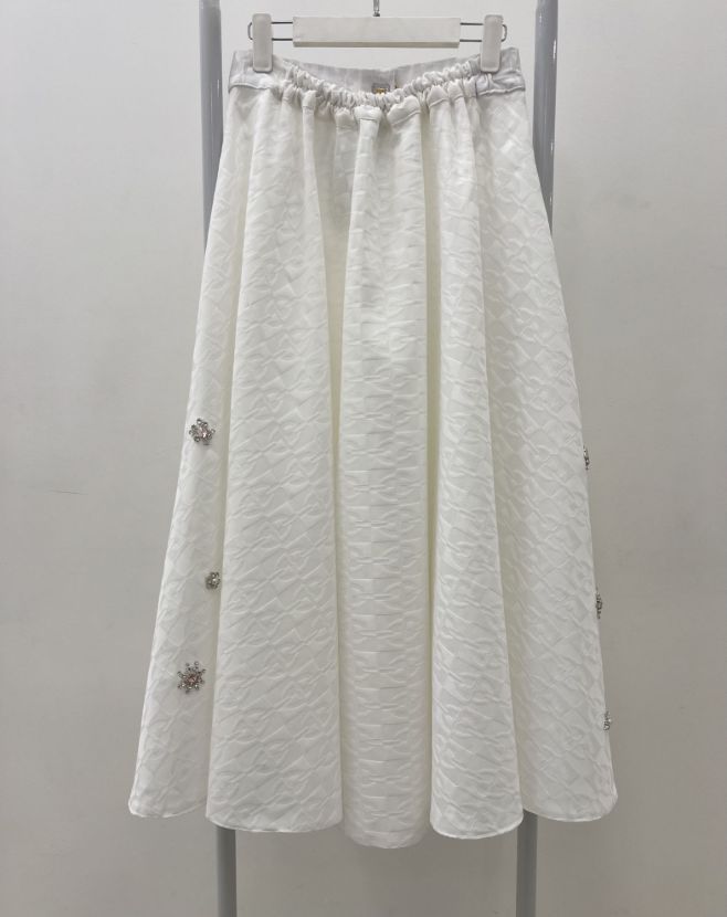 شهرابی دامن ژاکارد جواه دوزی سفید