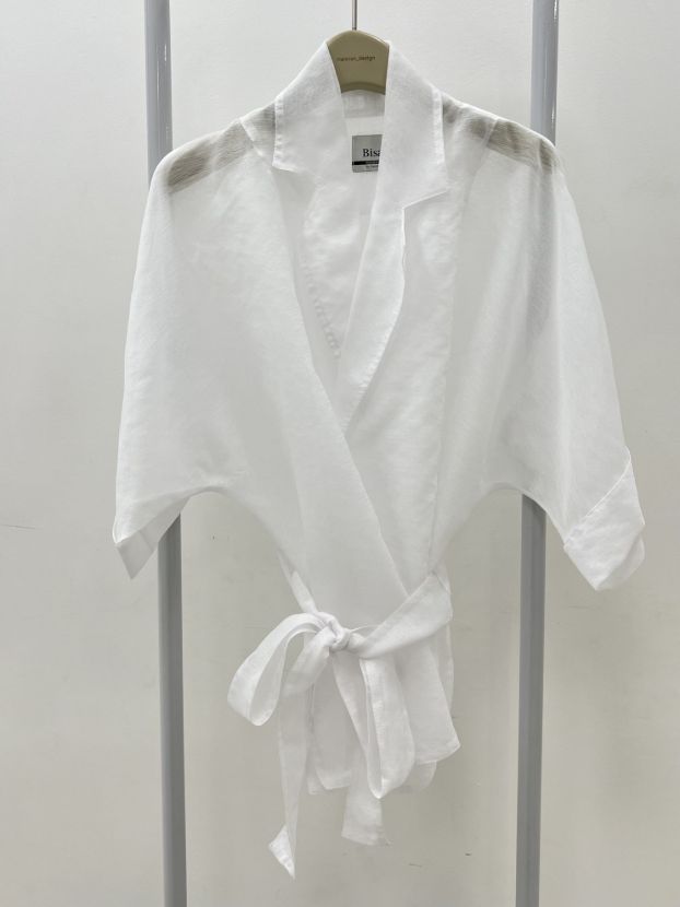 بیسادی کت حریر سفید گشاد