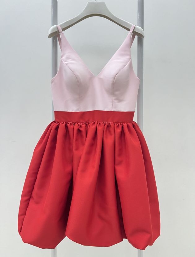 ساغر پیراهن صورتی سرخ آبی