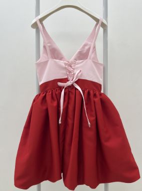 ساغر پیراهن صورتی سرخ آبی