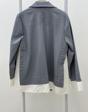 سیپورا کت لینن کوک دوزی ترکیبی سفید طوسی