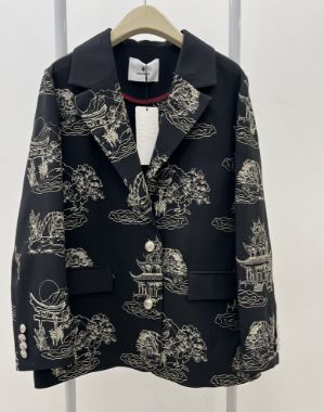 سولند کت یقه انگلیسی مشکی گلدوزی شده