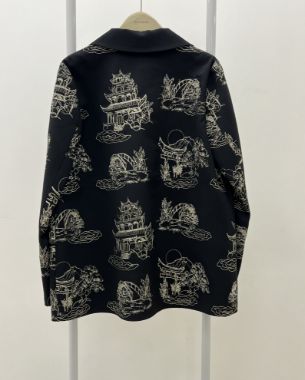 سولند کت یقه انگلیسی مشکی گلدوزی شده