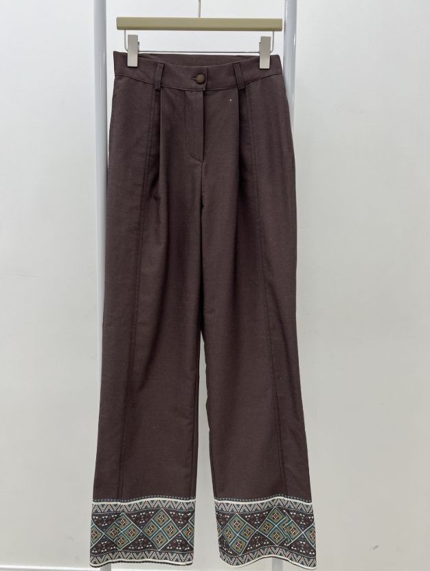 دی دی شلوار قهوه ای حاشیه دار