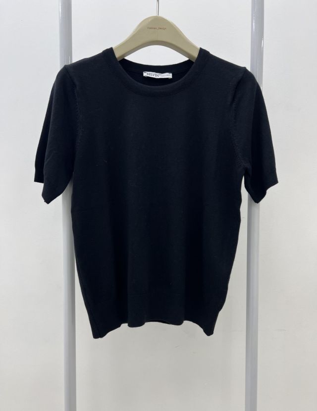 هانیران بافت بلند یقه گرد آستیبن کوتاه