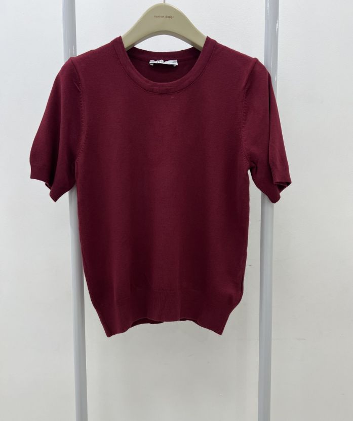 هانیران بافت بلند یقه گرد آستیبن کوتاه