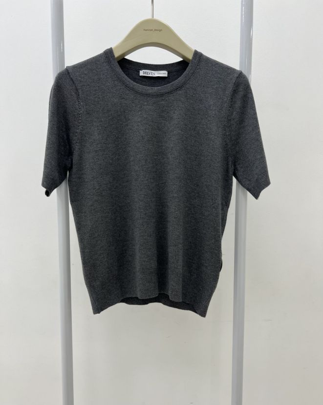 هانیران بافت بلند یقه گرد آستیبن کوتاه