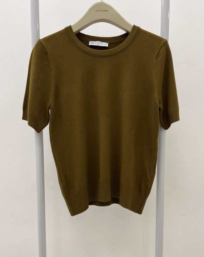 هانیران بافت بلند یقه گرد آستیبن کوتاه