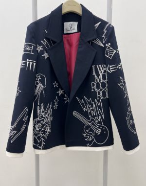 السا کت طرح دار سرمه ای