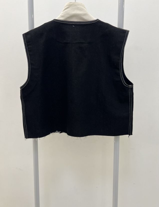 جلیقه جین جلو زیپ ستاره ای