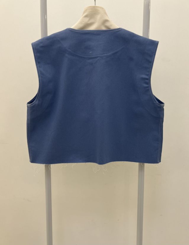 جلیقه جین جلو زیپ ستاره ای